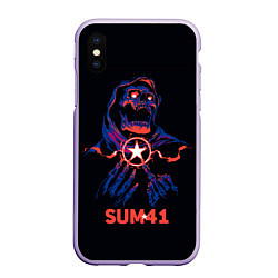 Чехол iPhone XS Max матовый Sum 41 череп