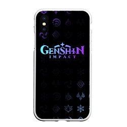 Чехол iPhone XS Max матовый GENSHIN IMPACT, цвет: 3D-белый