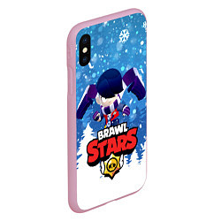 Чехол iPhone XS Max матовый Brawl Stars Эдгар, цвет: 3D-розовый — фото 2