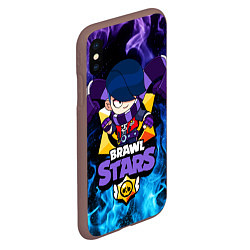 Чехол iPhone XS Max матовый BRAWL STARS EDGAR, цвет: 3D-коричневый — фото 2