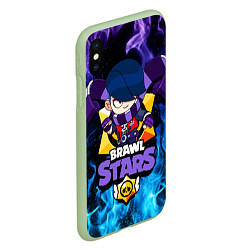 Чехол iPhone XS Max матовый BRAWL STARS EDGAR, цвет: 3D-салатовый — фото 2