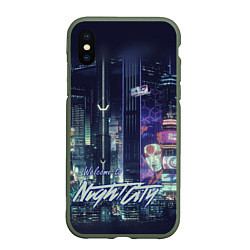 Чехол iPhone XS Max матовый Welcome to Night City