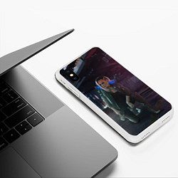 Чехол iPhone XS Max матовый Cyberpunk 2077, цвет: 3D-белый — фото 2