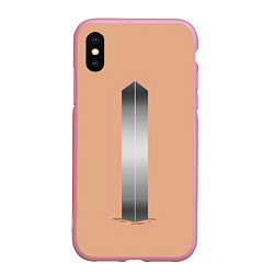 Чехол iPhone XS Max матовый Загадочный монолит, цвет: 3D-розовый