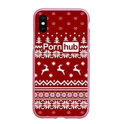 Чехол iPhone XS Max матовый PornHub Свитер, цвет: 3D-розовый