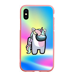 Чехол iPhone XS Max матовый Among Us Unicorn, цвет: 3D-баблгам