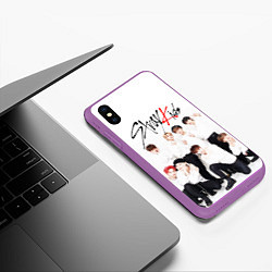 Чехол iPhone XS Max матовый STRAY KIDS, цвет: 3D-фиолетовый — фото 2