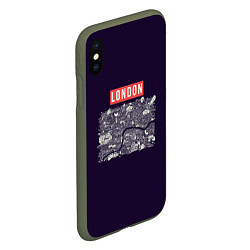 Чехол iPhone XS Max матовый LONDON, цвет: 3D-темно-зеленый — фото 2