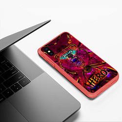 Чехол iPhone XS Max матовый BEAR, цвет: 3D-красный — фото 2