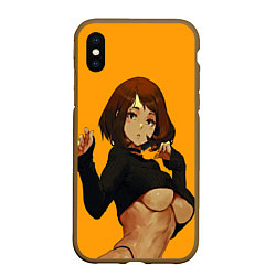 Чехол iPhone XS Max матовый Uraraka Ahegao Урарака