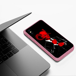 Чехол iPhone XS Max матовый Дьявол, цвет: 3D-малиновый — фото 2