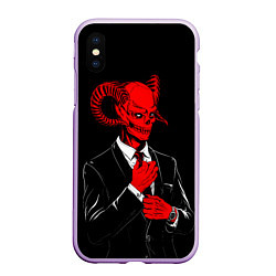 Чехол iPhone XS Max матовый Дьявол, цвет: 3D-сиреневый