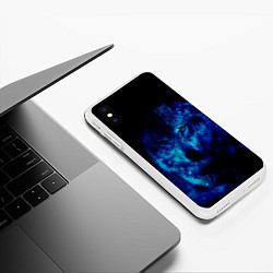 Чехол iPhone XS Max матовый Волк Вселенная, цвет: 3D-белый — фото 2