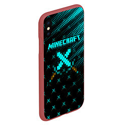 Чехол iPhone XS Max матовый Minecraft, цвет: 3D-красный — фото 2