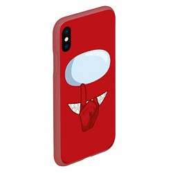 Чехол iPhone XS Max матовый AMONG US RED IMPOSTOR, цвет: 3D-красный — фото 2