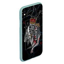 Чехол iPhone XS Max матовый The Skull King and Queen, цвет: 3D-мятный — фото 2