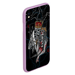Чехол iPhone XS Max матовый The Skull King and Queen, цвет: 3D-сиреневый — фото 2