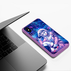 Чехол iPhone XS Max матовый Danganronpa, цвет: 3D-фиолетовый — фото 2