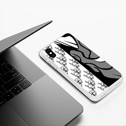 Чехол iPhone XS Max матовый DEMON BLACKWHITE, цвет: 3D-белый — фото 2