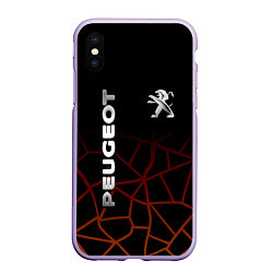 Чехол iPhone XS Max матовый PEUGEOT, цвет: 3D-светло-сиреневый