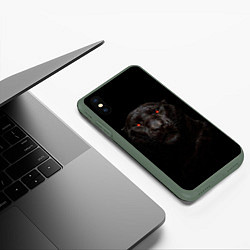 Чехол iPhone XS Max матовый ПАНТЕРА, цвет: 3D-темно-зеленый — фото 2