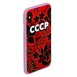 Чехол iPhone XS Max матовый СССР хохлома, цвет: 3D-сиреневый — фото 2