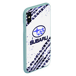 Чехол iPhone XS Max матовый SUBARU, цвет: 3D-мятный — фото 2