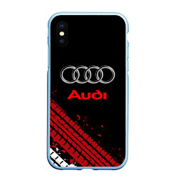 Чехол iPhone XS Max матовый AUDI, цвет: 3D-голубой