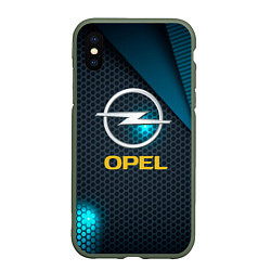 Чехол iPhone XS Max матовый OPEL ОПЕЛЬ, цвет: 3D-темно-зеленый