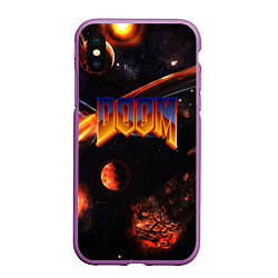 Чехол iPhone XS Max матовый DOOM ДУМ S, цвет: 3D-фиолетовый