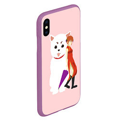 Чехол iPhone XS Max матовый Gintama Гинтама, цвет: 3D-фиолетовый — фото 2