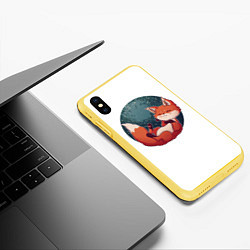 Чехол iPhone XS Max матовый Лисенок, цвет: 3D-желтый — фото 2