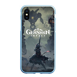 Чехол iPhone XS Max матовый Genshin impact Noelle, цвет: 3D-голубой