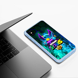 Чехол iPhone XS Max матовый Dark Lord Spike Brawl Stars, цвет: 3D-голубой — фото 2