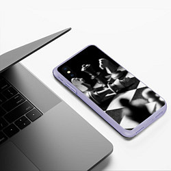 Чехол iPhone XS Max матовый Шахматы фигуры доска ход мат, цвет: 3D-светло-сиреневый — фото 2