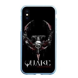 Чехол iPhone XS Max матовый Quake Champions, цвет: 3D-голубой