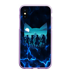 Чехол iPhone XS Max матовый Fairy tail Хвост Феи, цвет: 3D-сиреневый