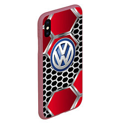 Чехол iPhone XS Max матовый VOLKSWAGEN, цвет: 3D-малиновый — фото 2