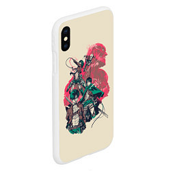 Чехол iPhone XS Max матовый Attack on titan Атака титан, цвет: 3D-белый — фото 2