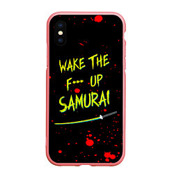 Чехол iPhone XS Max матовый WAKE THE F*** UP SAMURAI, цвет: 3D-баблгам