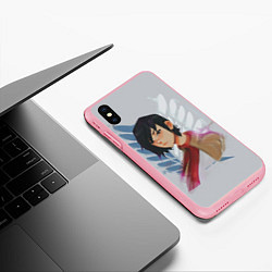 Чехол iPhone XS Max матовый Attack on titan Атака титан, цвет: 3D-баблгам — фото 2