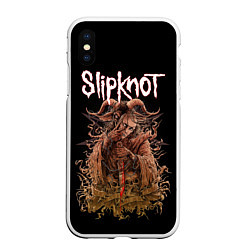 Чехол iPhone XS Max матовый SLIPKNOT, цвет: 3D-белый