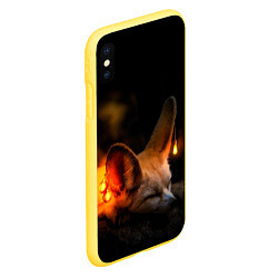 Чехол iPhone XS Max матовый Лисичка с фонариками, цвет: 3D-желтый — фото 2