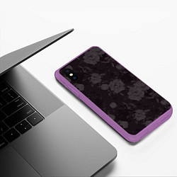 Чехол iPhone XS Max матовый Flowers girl низ, цвет: 3D-фиолетовый — фото 2