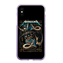 Чехол iPhone XS Max матовый METALLICA, цвет: 3D-светло-сиреневый