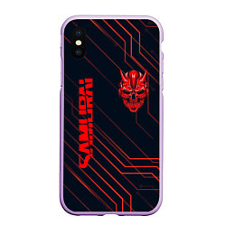 Чехол iPhone XS Max матовый CYBERPUNK 2077 samurai