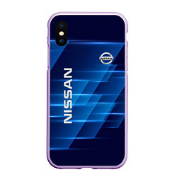 Чехол iPhone XS Max матовый Nissan, цвет: 3D-сиреневый