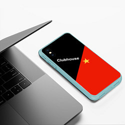 Чехол iPhone XS Max матовый Клабхаус звезда, цвет: 3D-мятный — фото 2