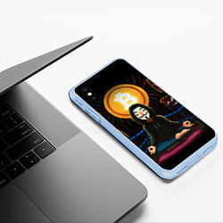 Чехол iPhone XS Max матовый БИТКОИН BITCOIN, цвет: 3D-голубой — фото 2