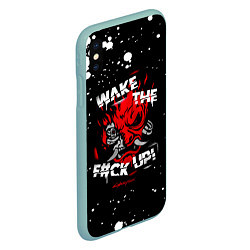 Чехол iPhone XS Max матовый WAKE THE F CK UP!, цвет: 3D-мятный — фото 2